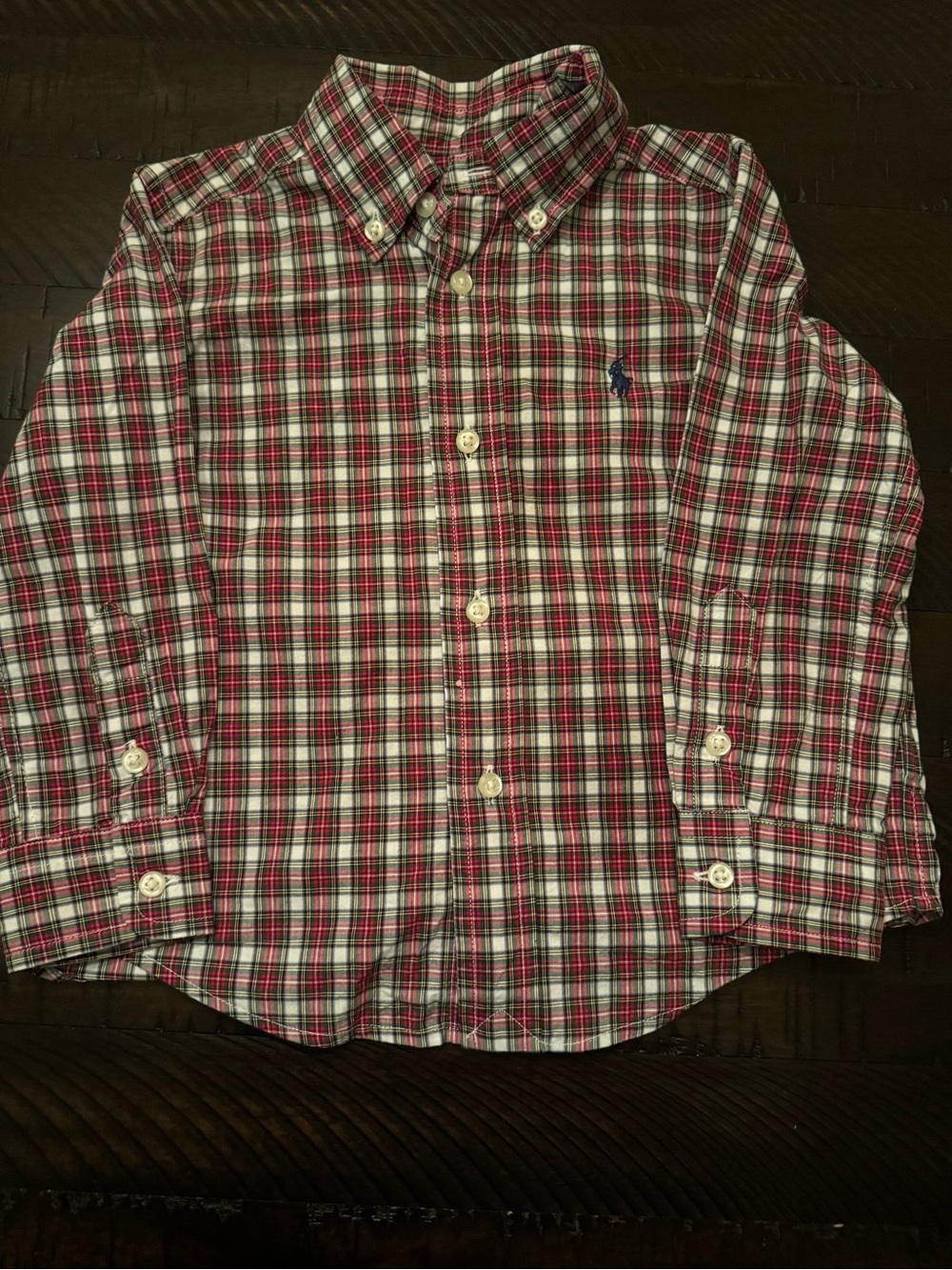 Kids 2t Polo Ralph Lauren Plaid Button-Up Shirt in Red and White